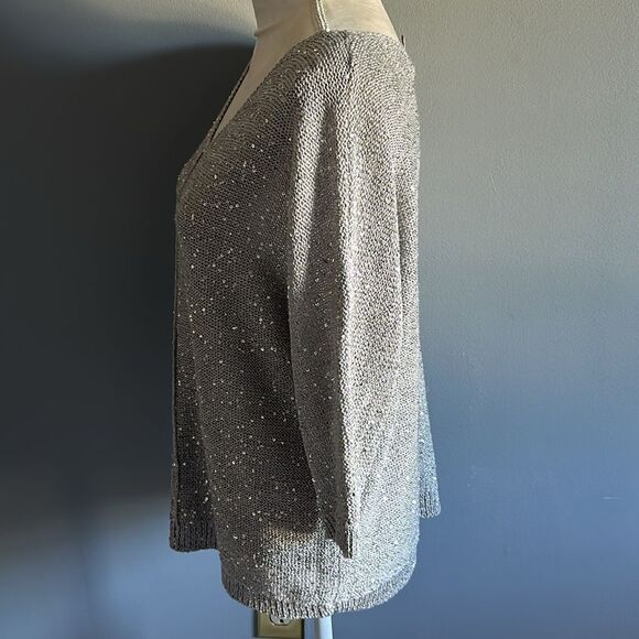 WD•NY Sequin Silver Sweater! - Picture 4 of 10